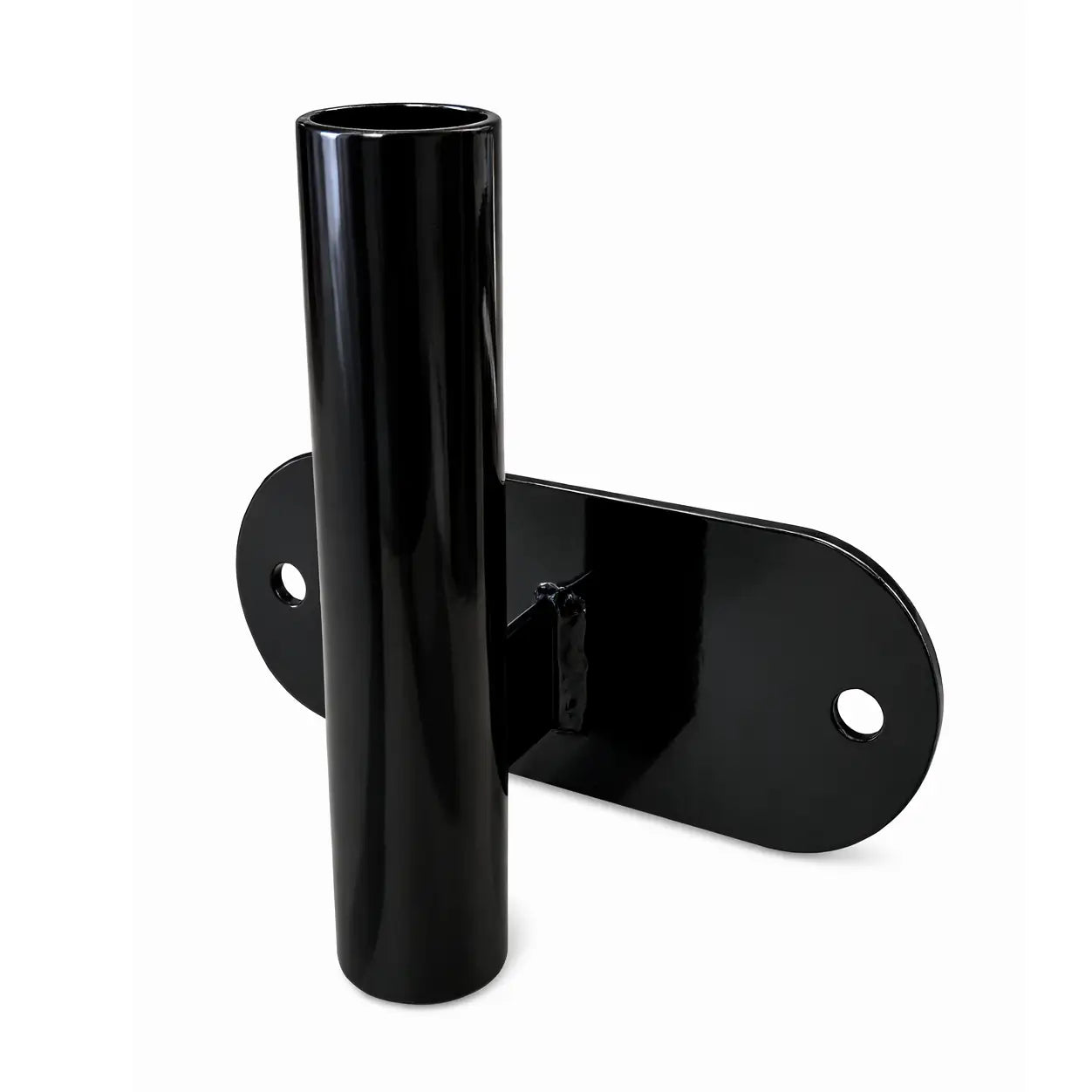 Black steel ceremonial flagpole wall mounting bracket for standard ceremonial flagpoles