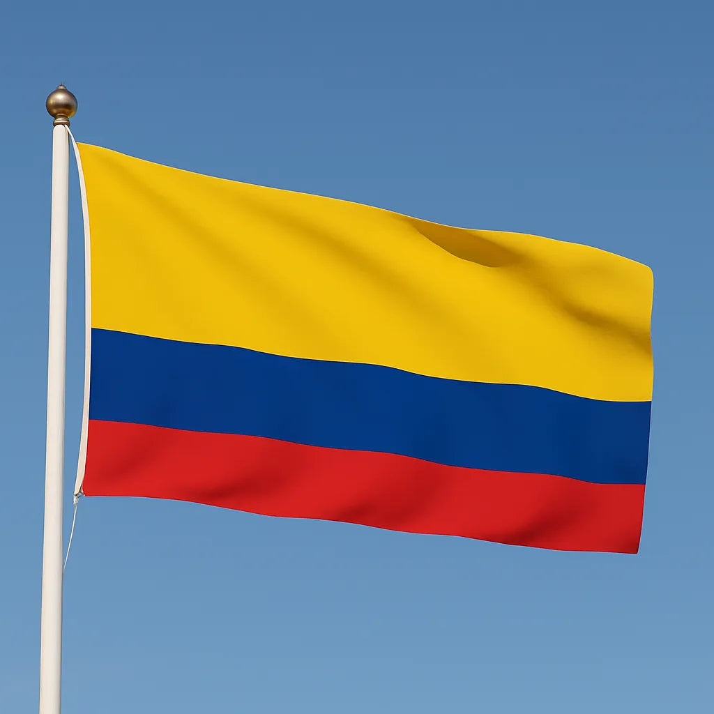 Sewn Colombia Flag – premium woven polyester, professional quality for long-term external display.
