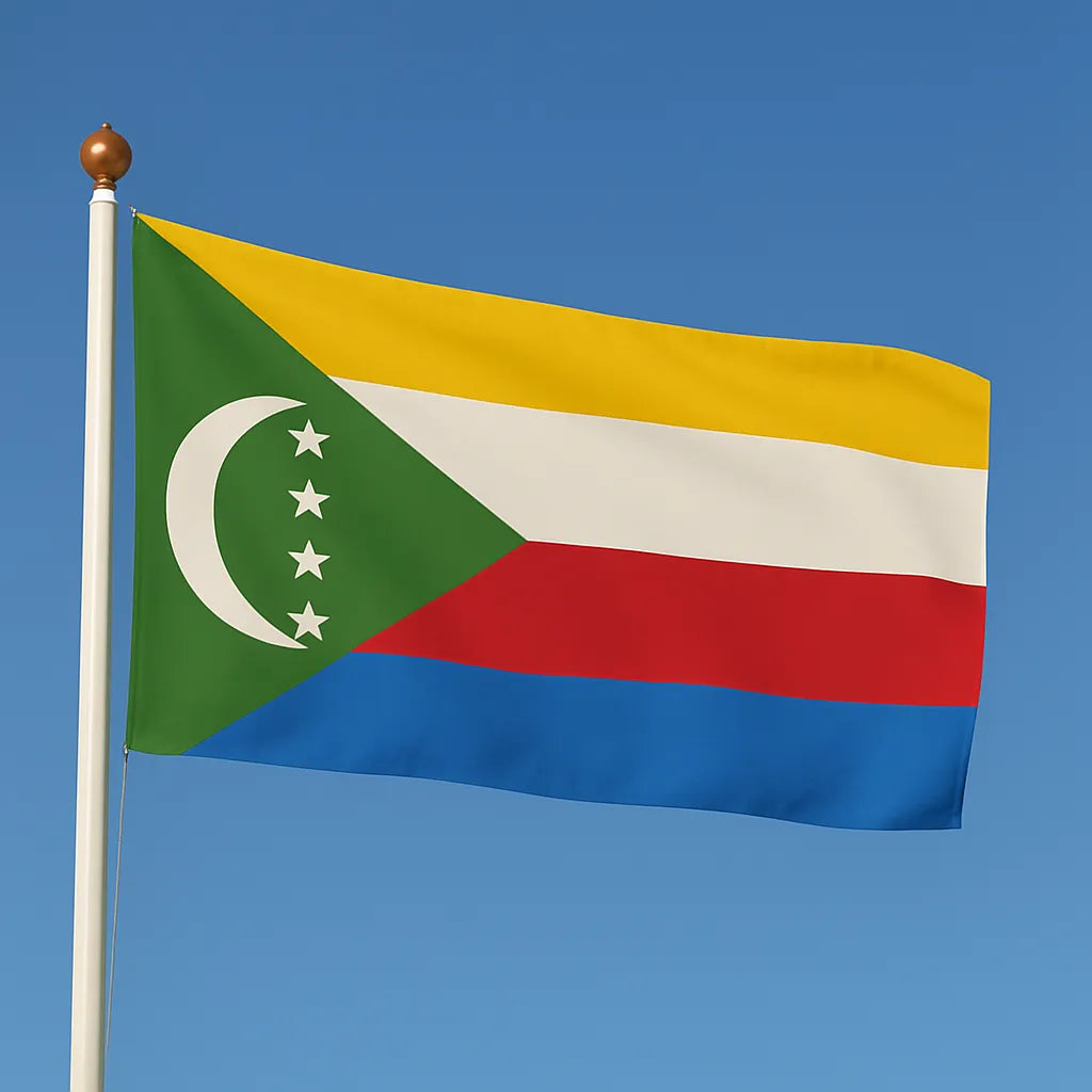 Sewn Comoros Flag – premium woven polyester, professional quality for long-term external display.