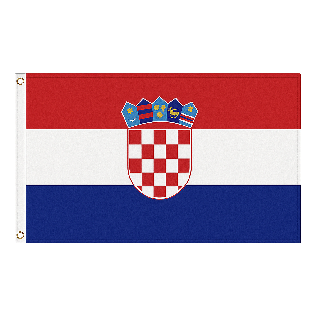 Croatia novelty flag – national design with brass eyelets, ships from the UK