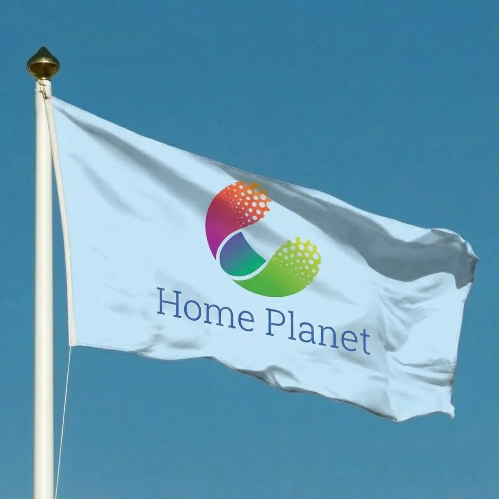 Digitally Printed Flag Flying in the wind