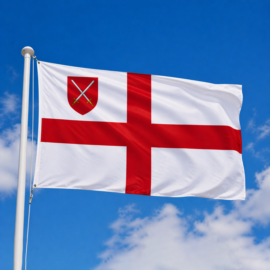 Church of England diocese flag against a blue sky