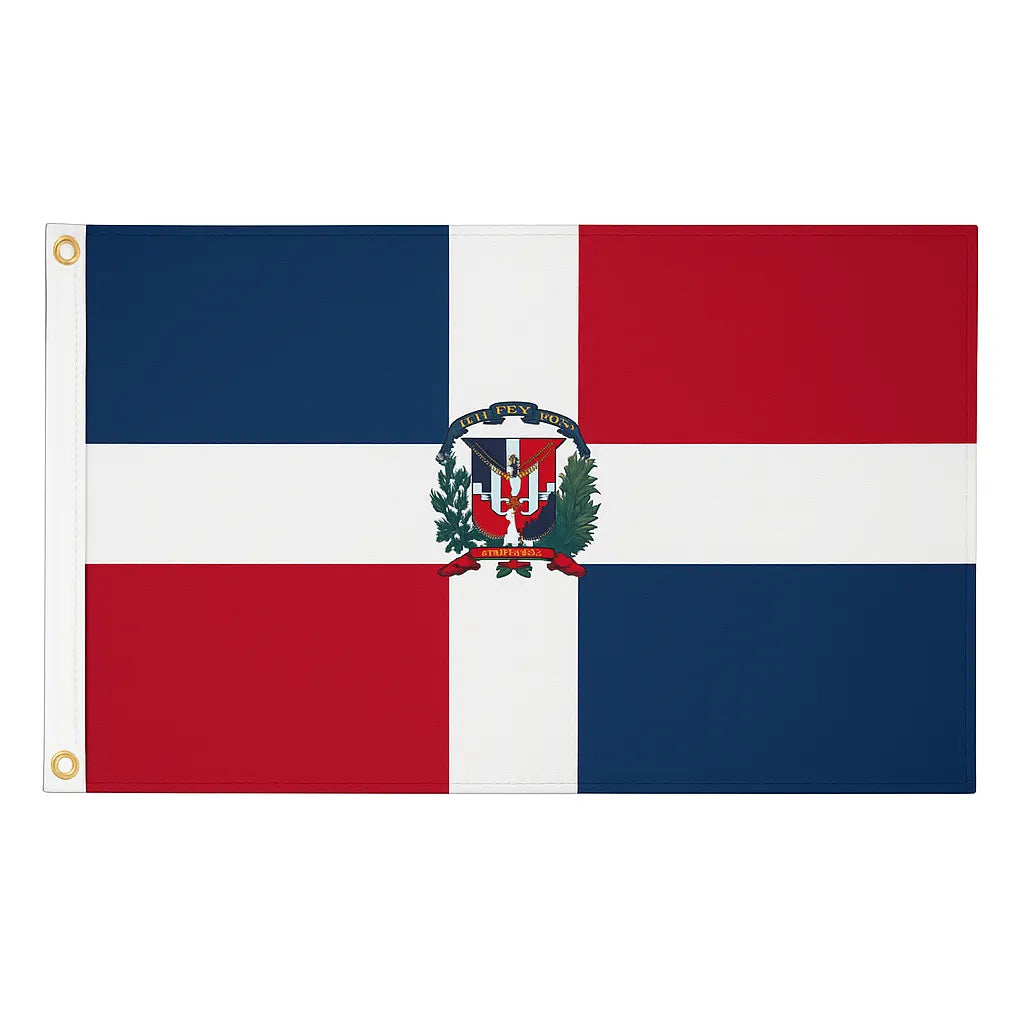 Dominican Republic novelty flag – national design with brass eyelets, ships from the UK