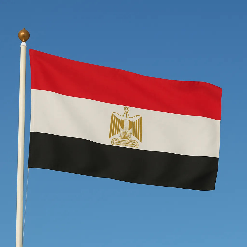 Sewn Egypt Flag – premium woven polyester, professional quality for long-term external display.