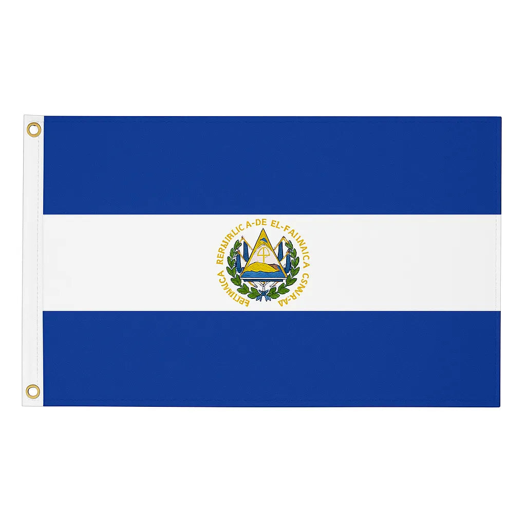 El Salvador novelty flag – national design with brass eyelets, ships from the UK
