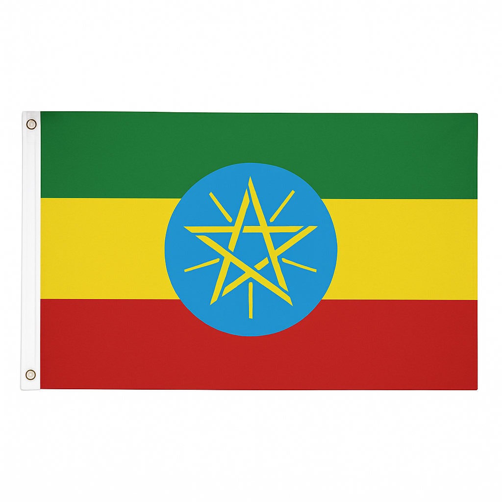 Ethiopia novelty flag – national design with brass eyelets, ships from the UK
