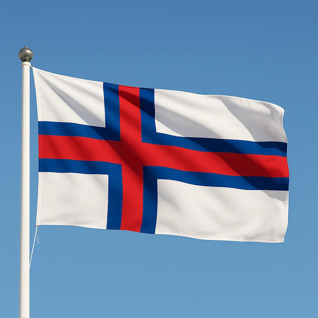 Sewn Faroe Islands Flag – premium woven polyester, professional quality for long-term external display.