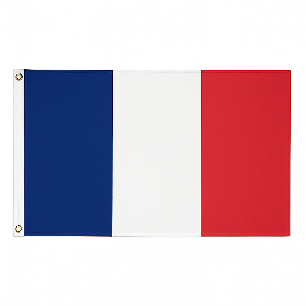 France novelty flag – national design with brass eyelets, ships from the UK