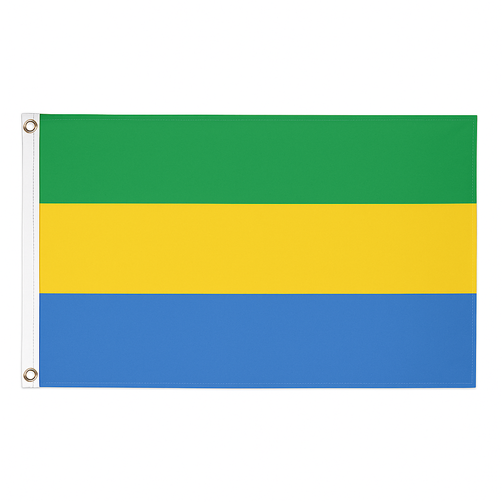 Gabon novelty flag – national design with brass eyelets, ships from the UK