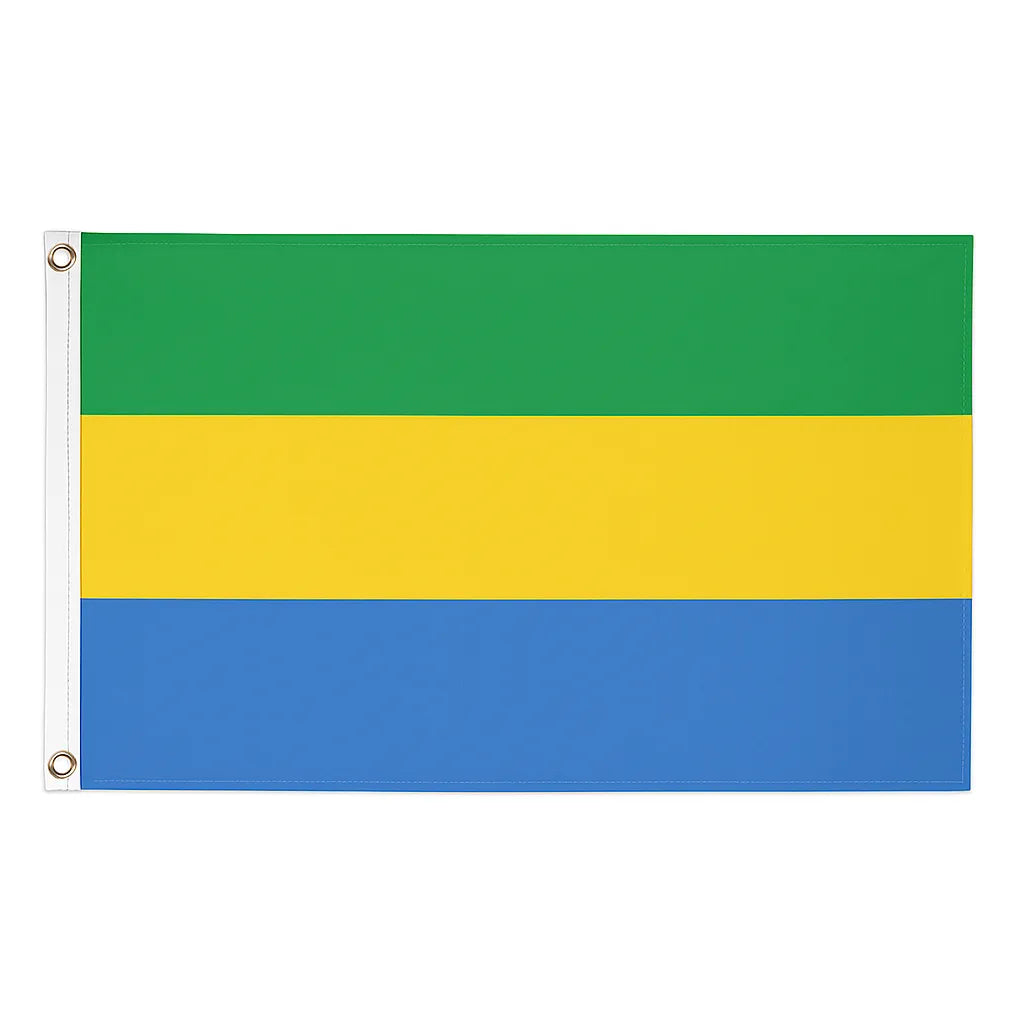 Gabon novelty flag – national design with brass eyelets, ships from the UK