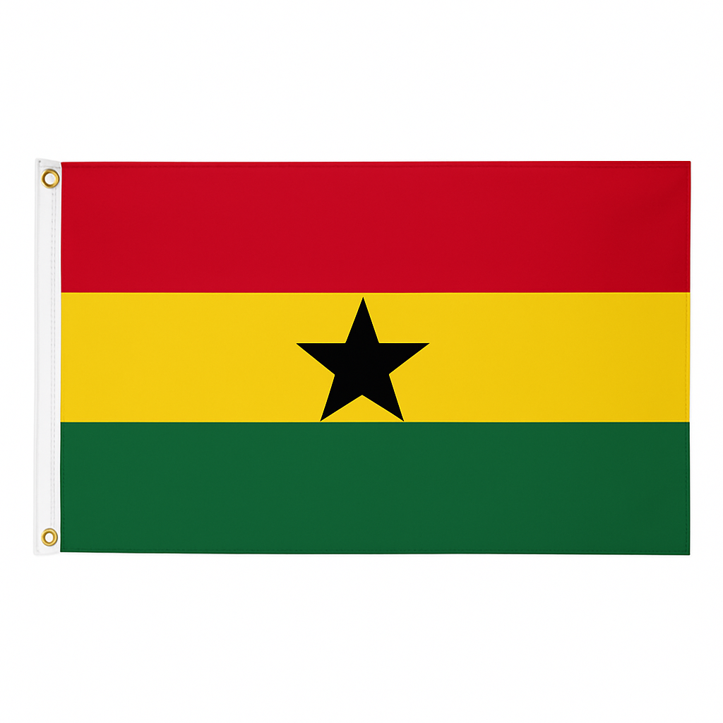 Ghana novelty flag – national design with brass eyelets, ships from the UK