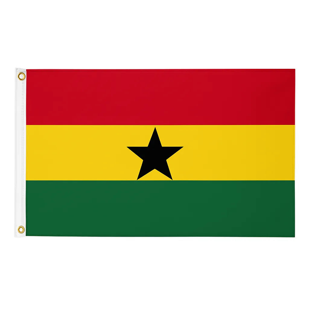 Ghana novelty flag – national design with brass eyelets, ships from the UK