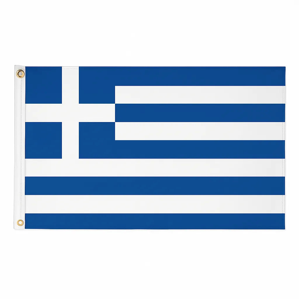 Greece novelty flag – national design with brass eyelets, ships from the UK