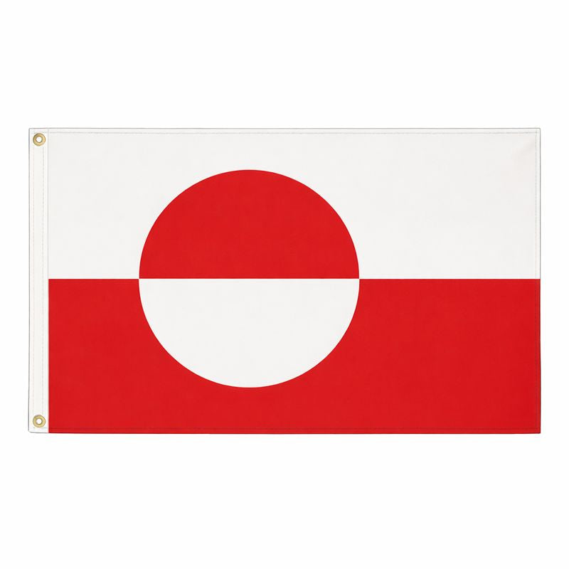 Greenland flag printed red and white design with brass eyelets