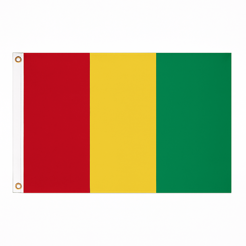 Guinea novelty flag – national design with brass eyelets, ships from the UK