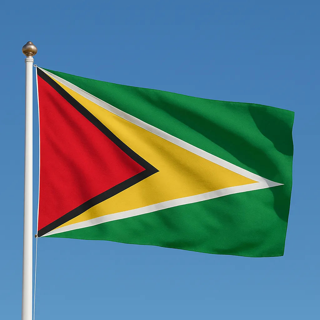 Sewn Guyana Flag – premium woven polyester, professional quality for long-term external display.
