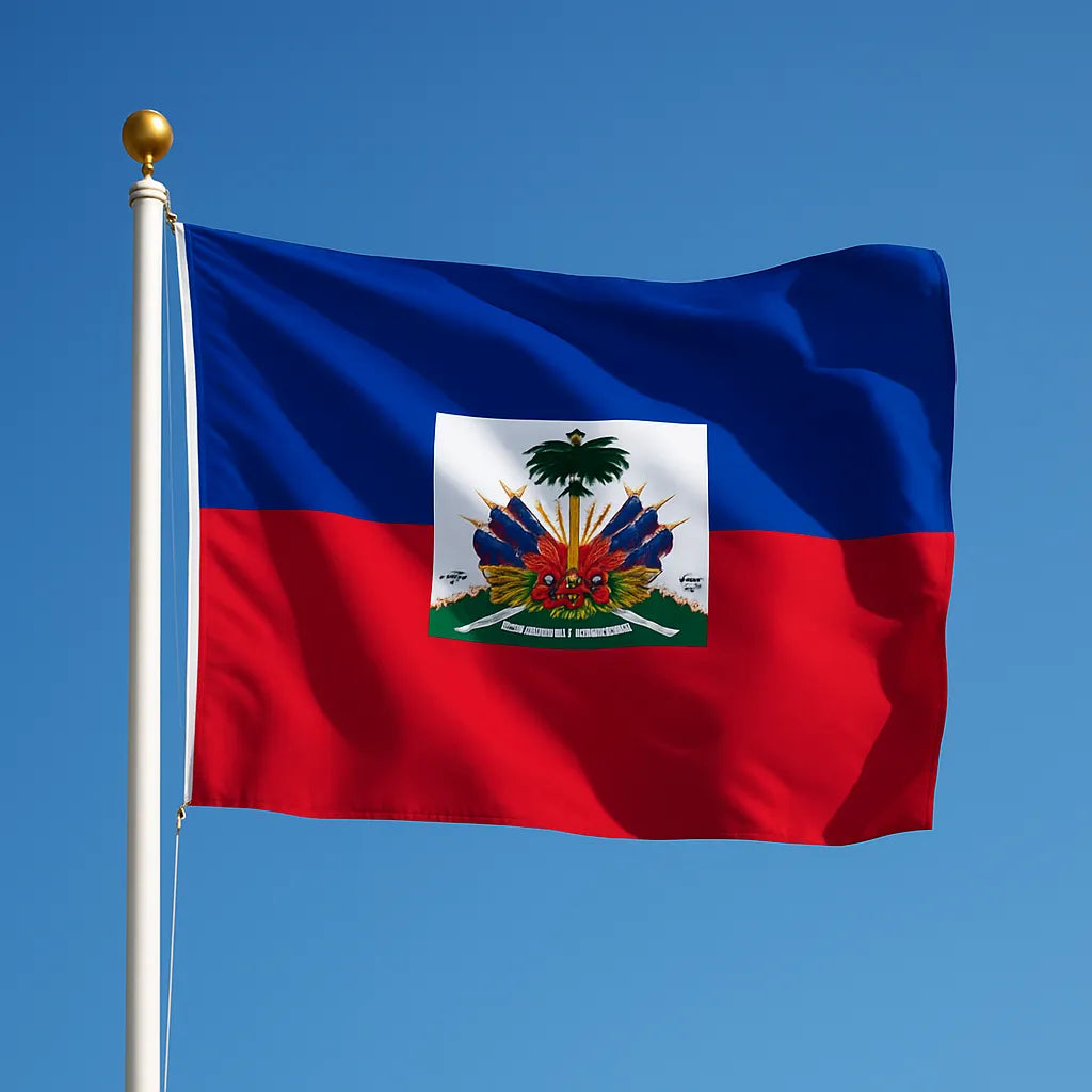 Sewn Haiti Flag – premium woven polyester, professional quality for long-term external display.