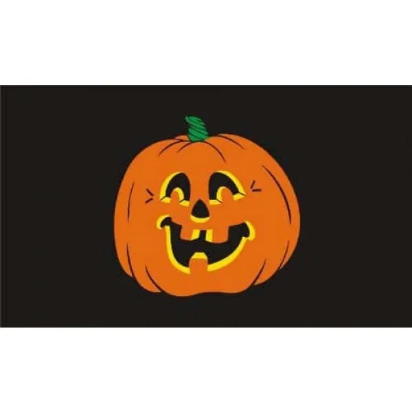Jack-o'-lantern with a smiling face on a black background