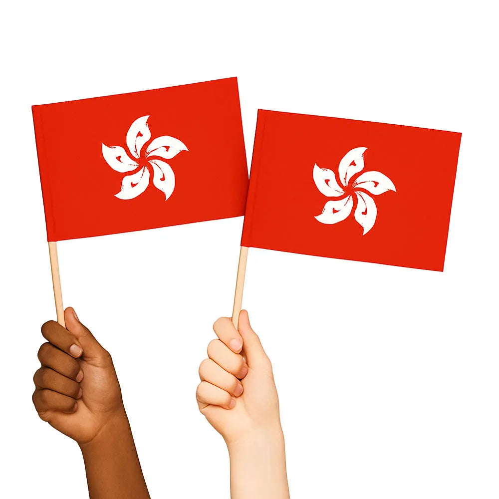 Hong Kong Handwaving Flags