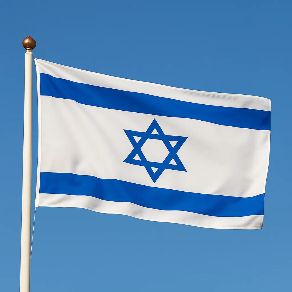 Sewn Israel Flag – premium woven polyester, professional quality for long-term external display.