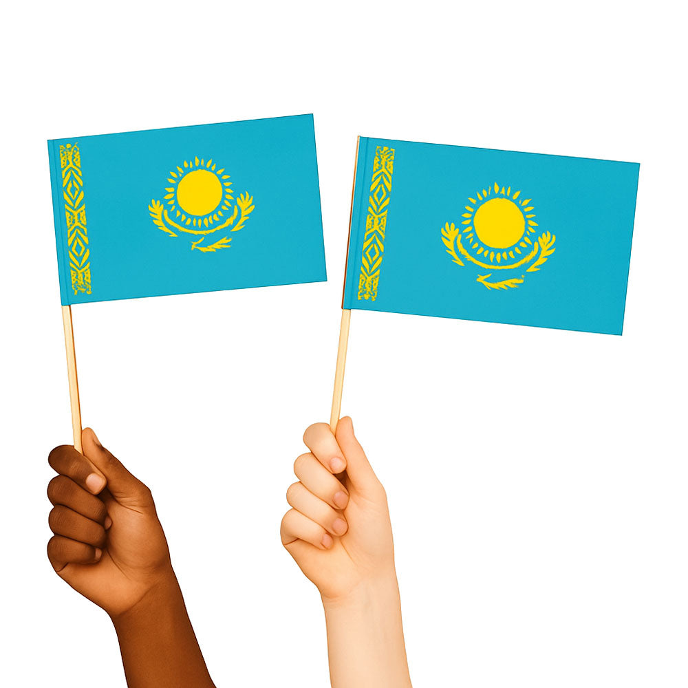 Kazakhstan Handwaving Flags