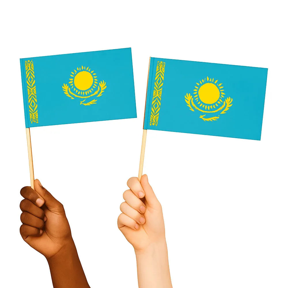 Kazakhstan Handwaving Flags