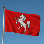 Kent County Flag (Invicta) sewn flag with white horse on red field