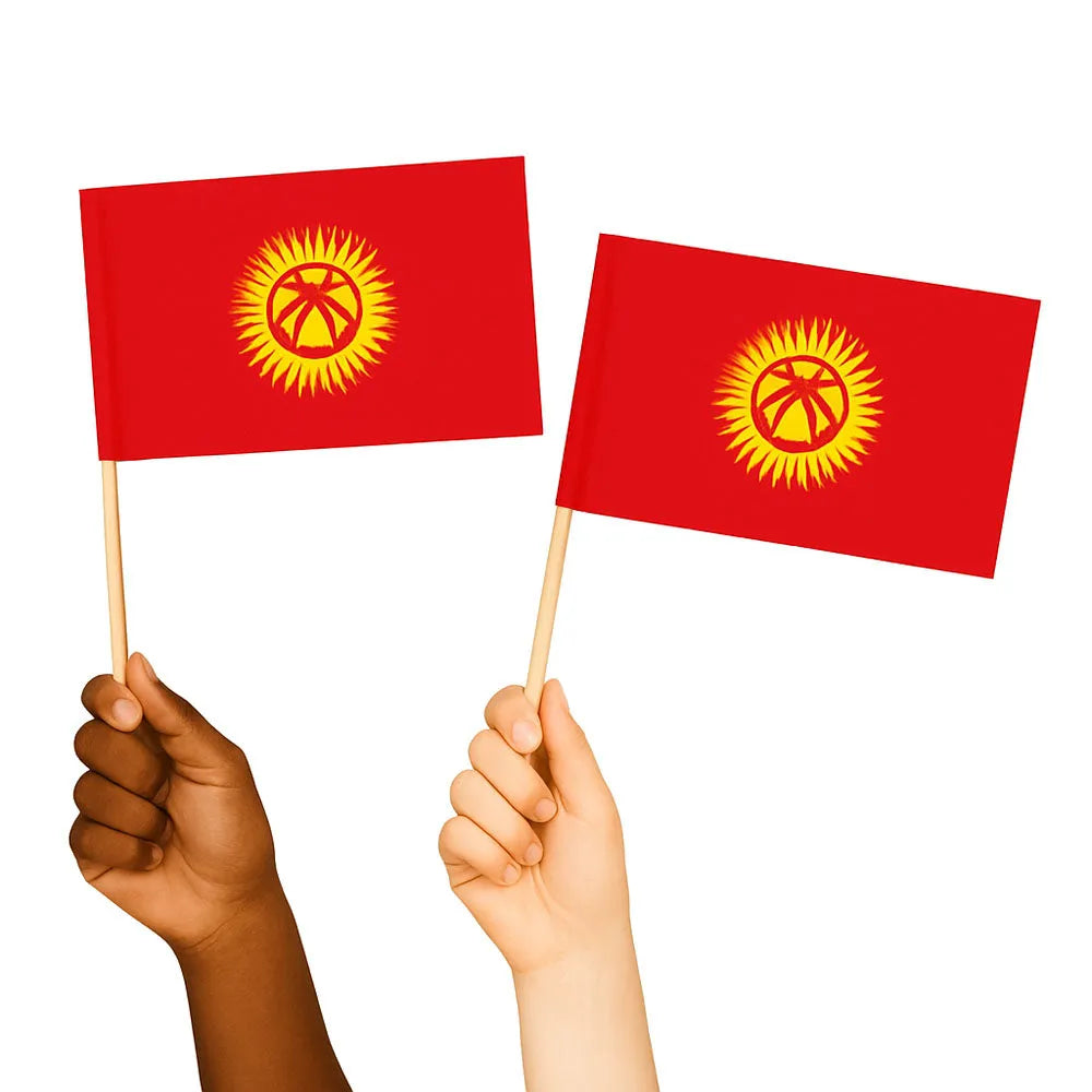 Kyrgyzstan Handwaving Flags