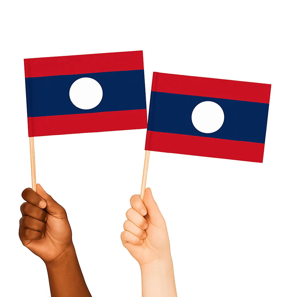 Laos Handwaving Flags