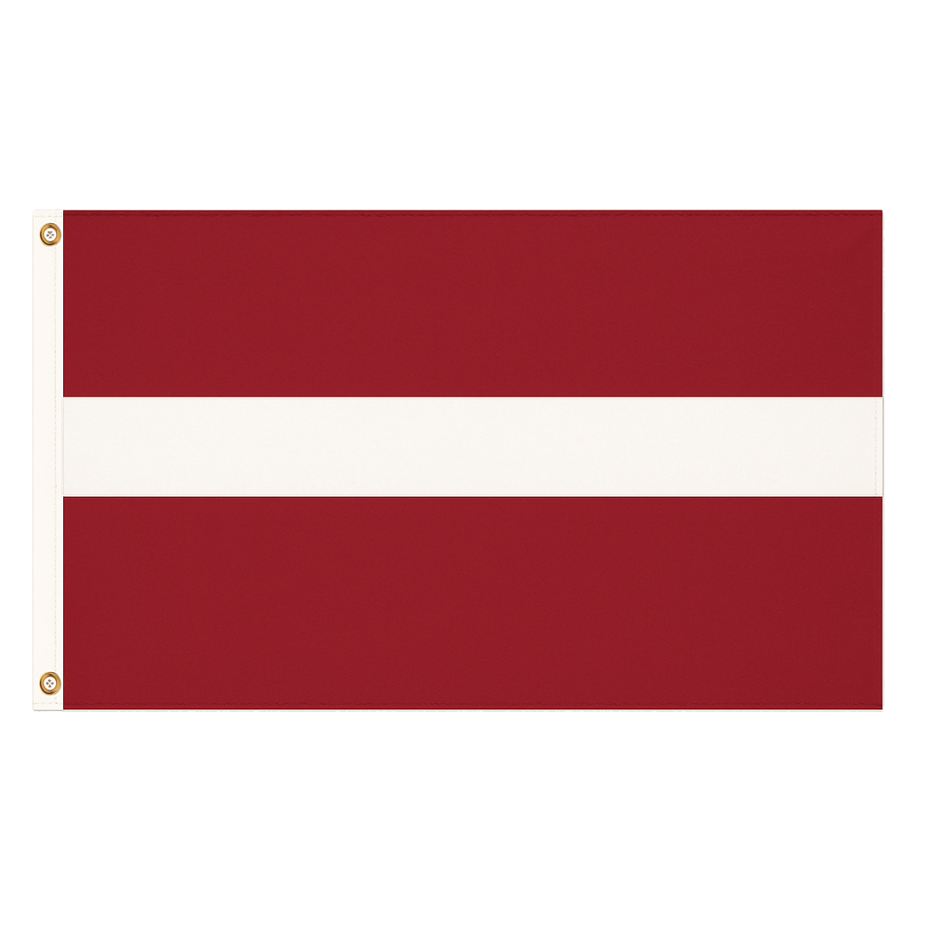 Flag with two red horizontal stripes on a white background