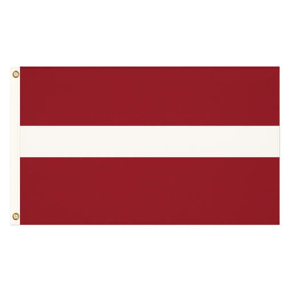 Flag with two red horizontal stripes on a white background