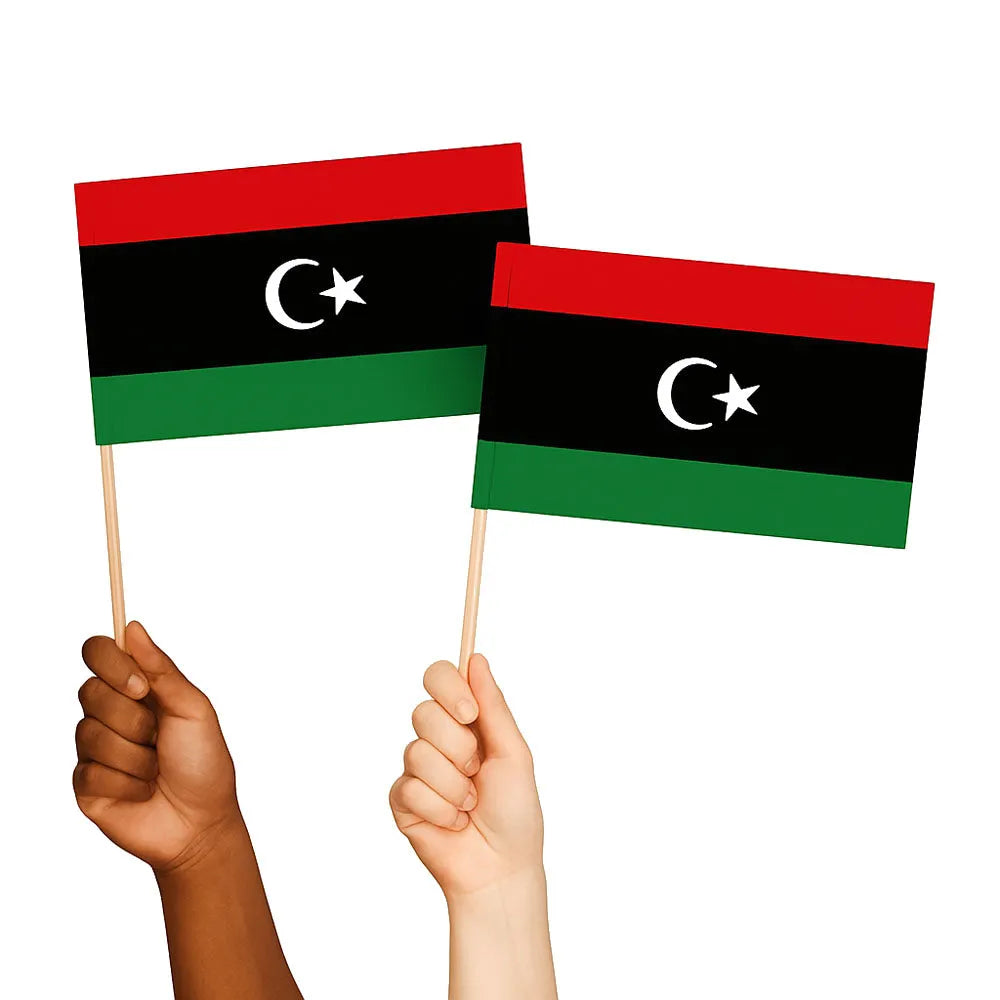 Libya Handwaving Flags