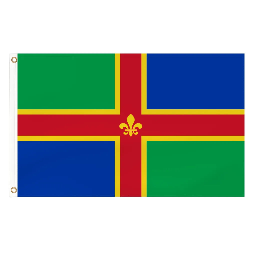 Lincolnshire county flag - 5ft x 3ft lightweight polyester with brass eyelets