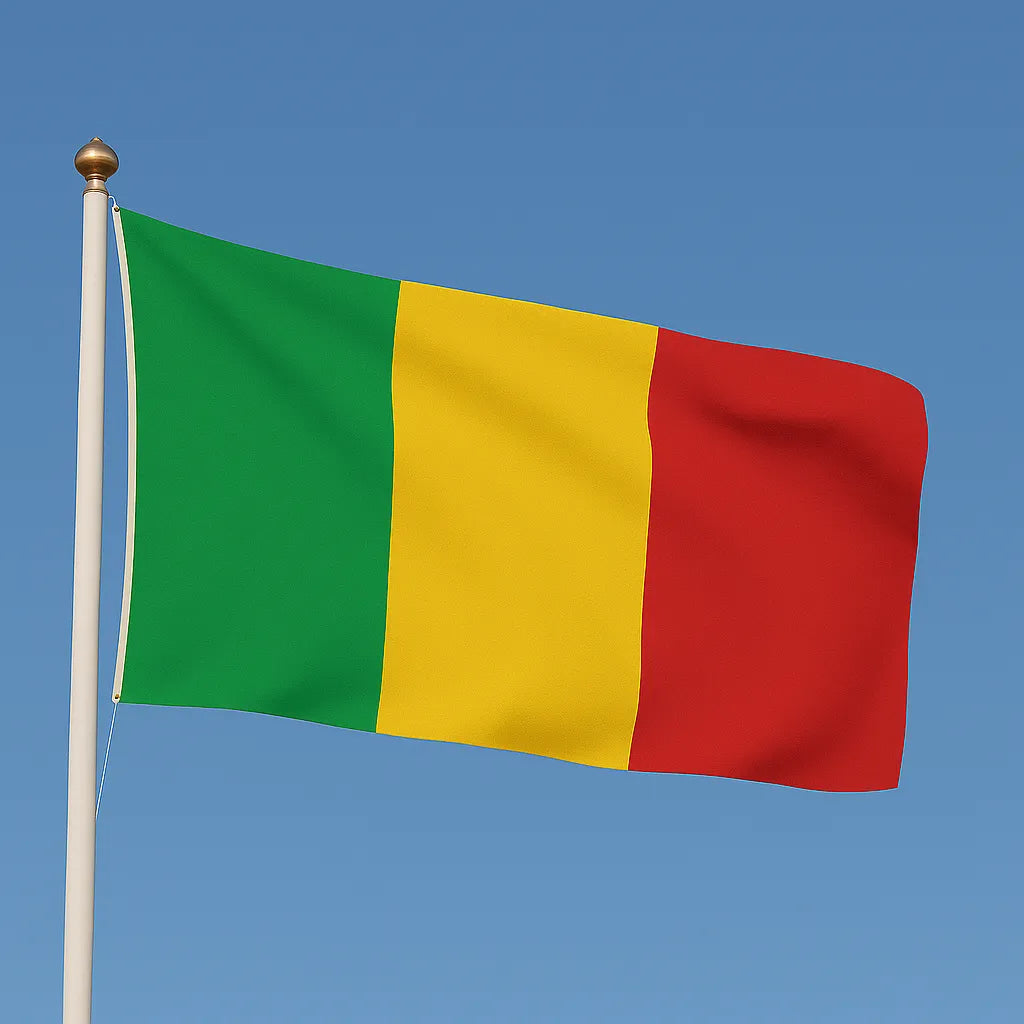 Mali Flag on a flagpole
