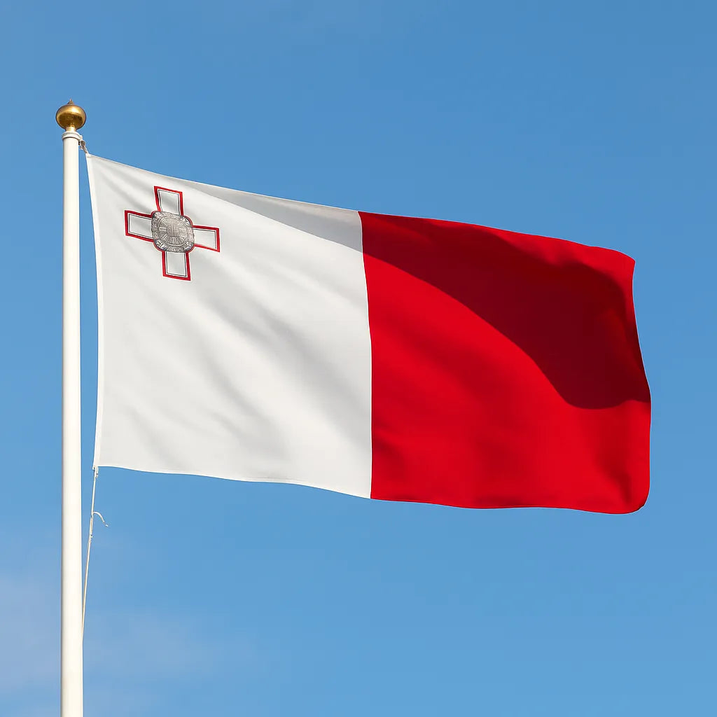 Malta Flag flying on a flagpole