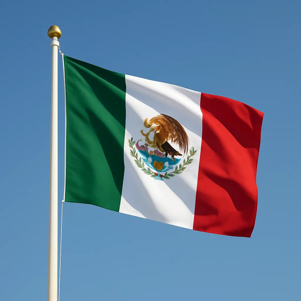 Sewn Mexico Flag – premium woven polyester, professional quality for long-term external display.