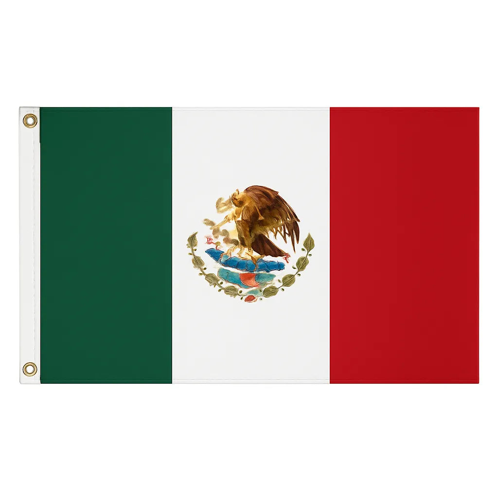 Mexico novelty flag – national design with brass eyelets, ships from the UK