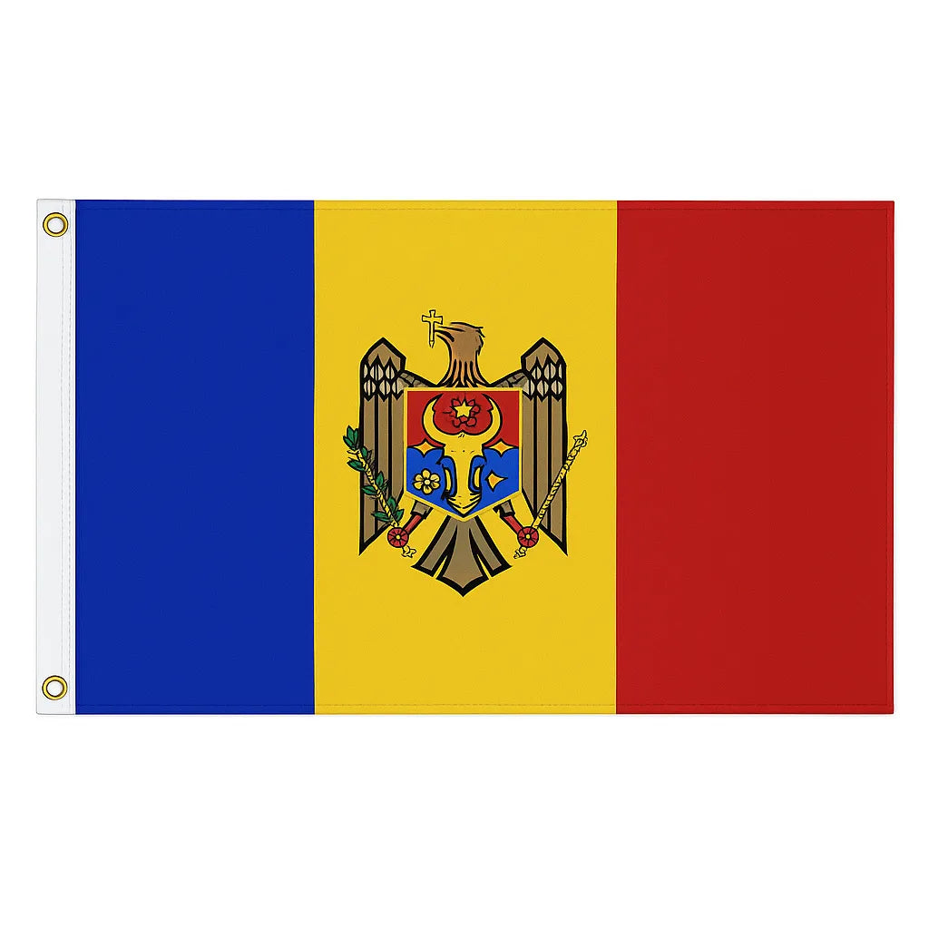 Moldova novelty flag – national design with brass eyelets, ships from the UK