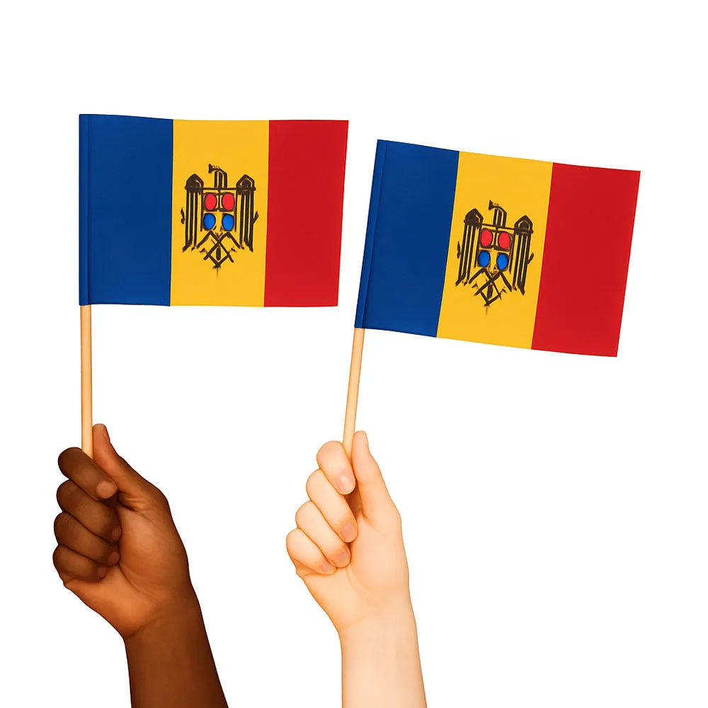 Moldova Handwaving Flags