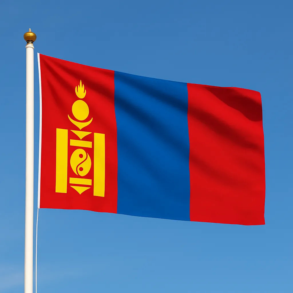 Sewn Mongolia Flag – premium woven polyester, professional quality for long-term external display.