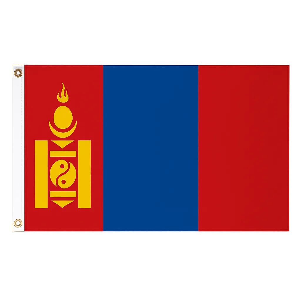 Mongolia novelty flag – national design with brass eyelets, ships from the UK