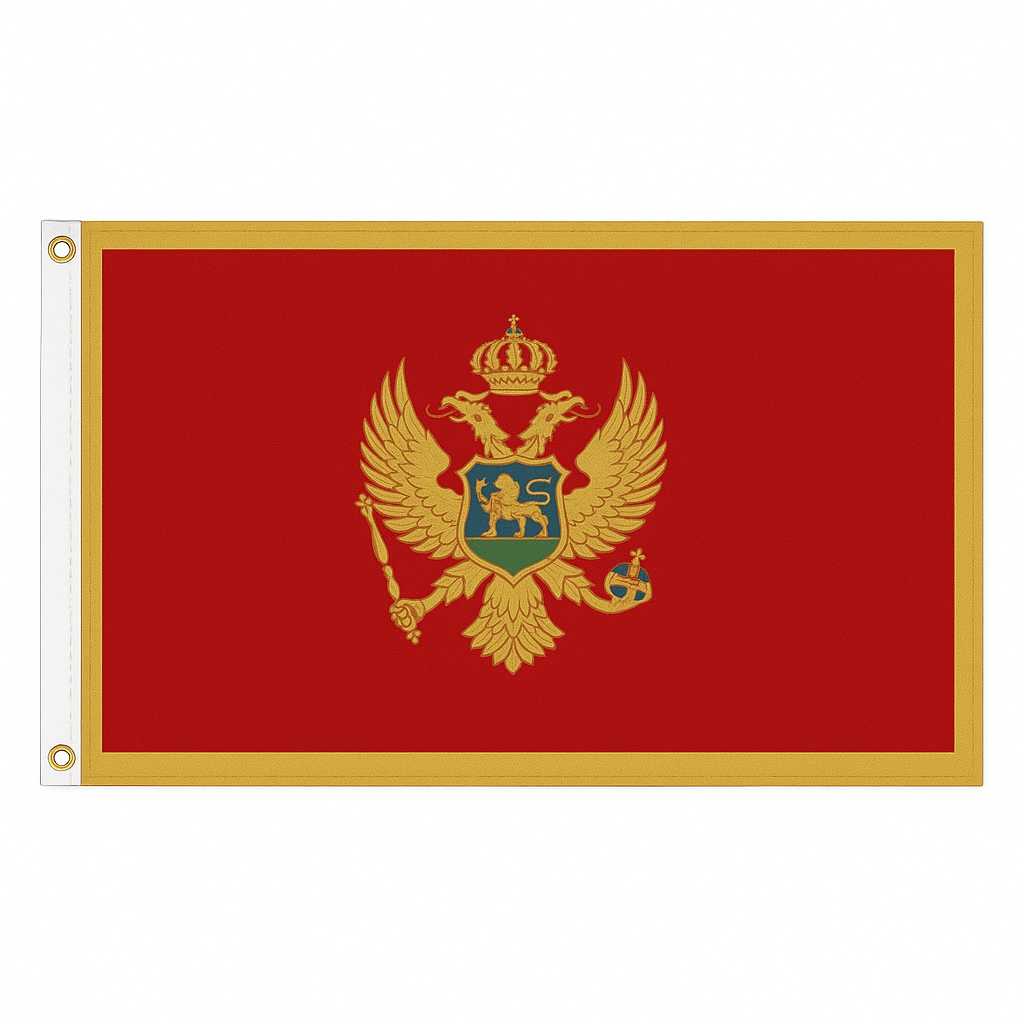 Montenegro novelty flag – national design with brass eyelets, ships from the UK