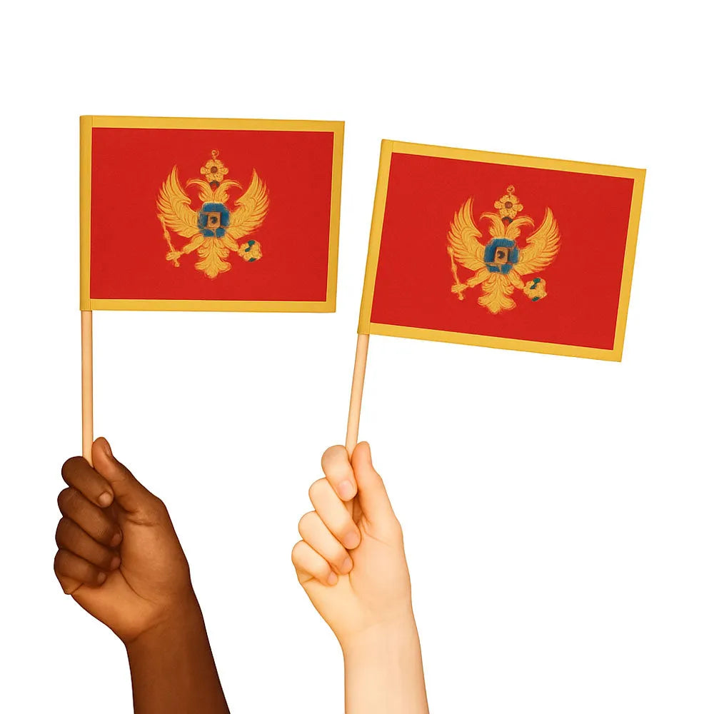 Montenegro Handwaving Flags