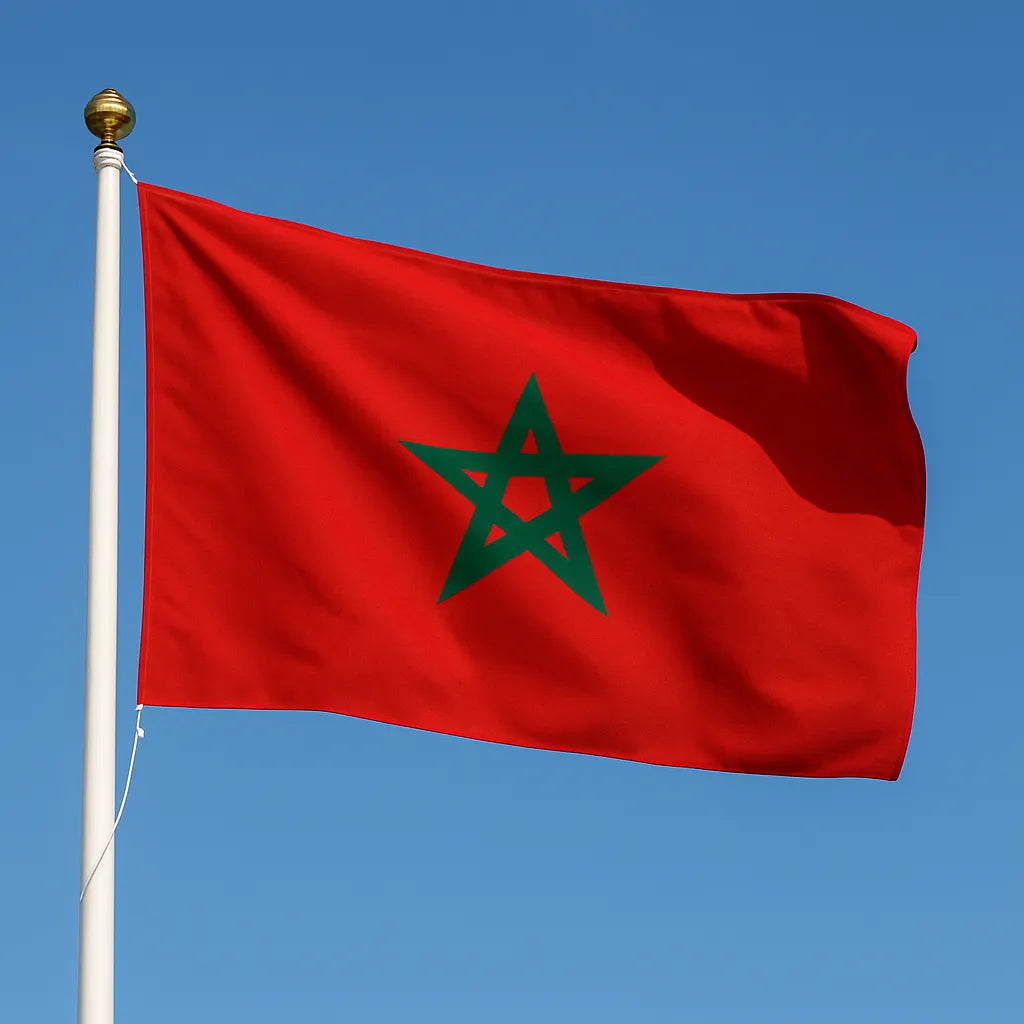 Sewn Morocco Flag – premium woven polyester, professional quality for long-term external display.
