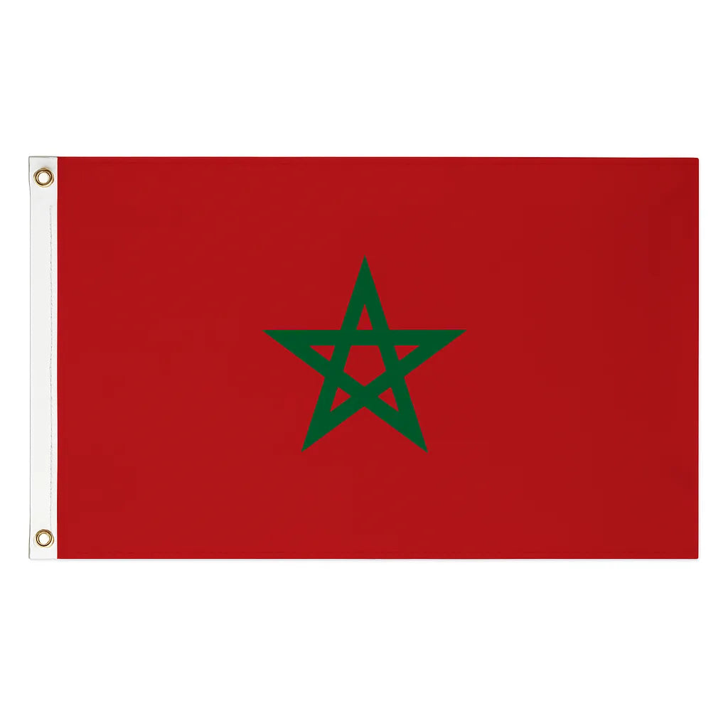 Morocco novelty flag – national design with brass eyelets, ships from the UK
