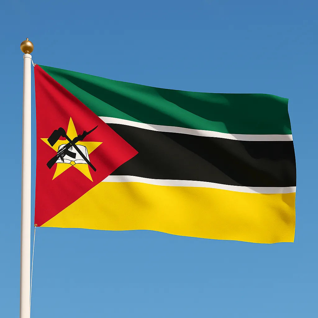 Sewn Mozambique Flag – premium woven polyester, professional quality for long-term external display.