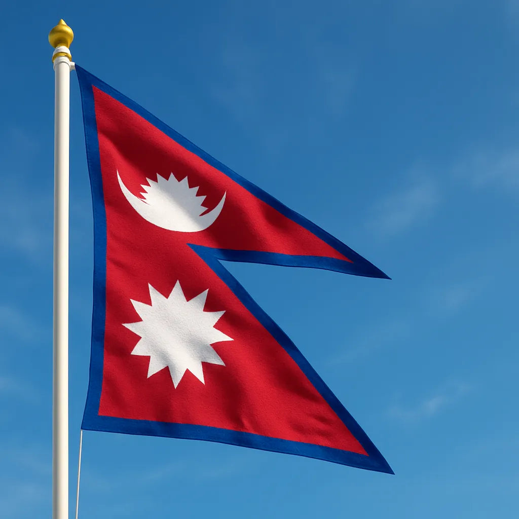 Sewn Nepal Flag – premium woven polyester, professional quality for long-term external display.
