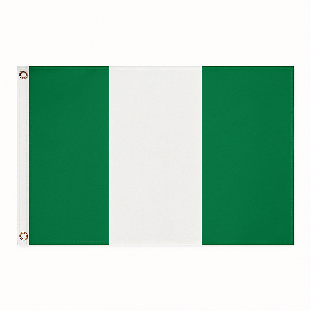 Nigeria novelty flag – national design with brass eyelets, ships from the UK