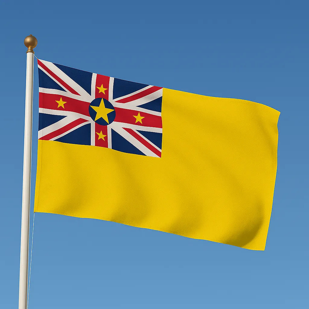 Sewn Niue Flag – premium woven polyester, professional quality for long-term external display.