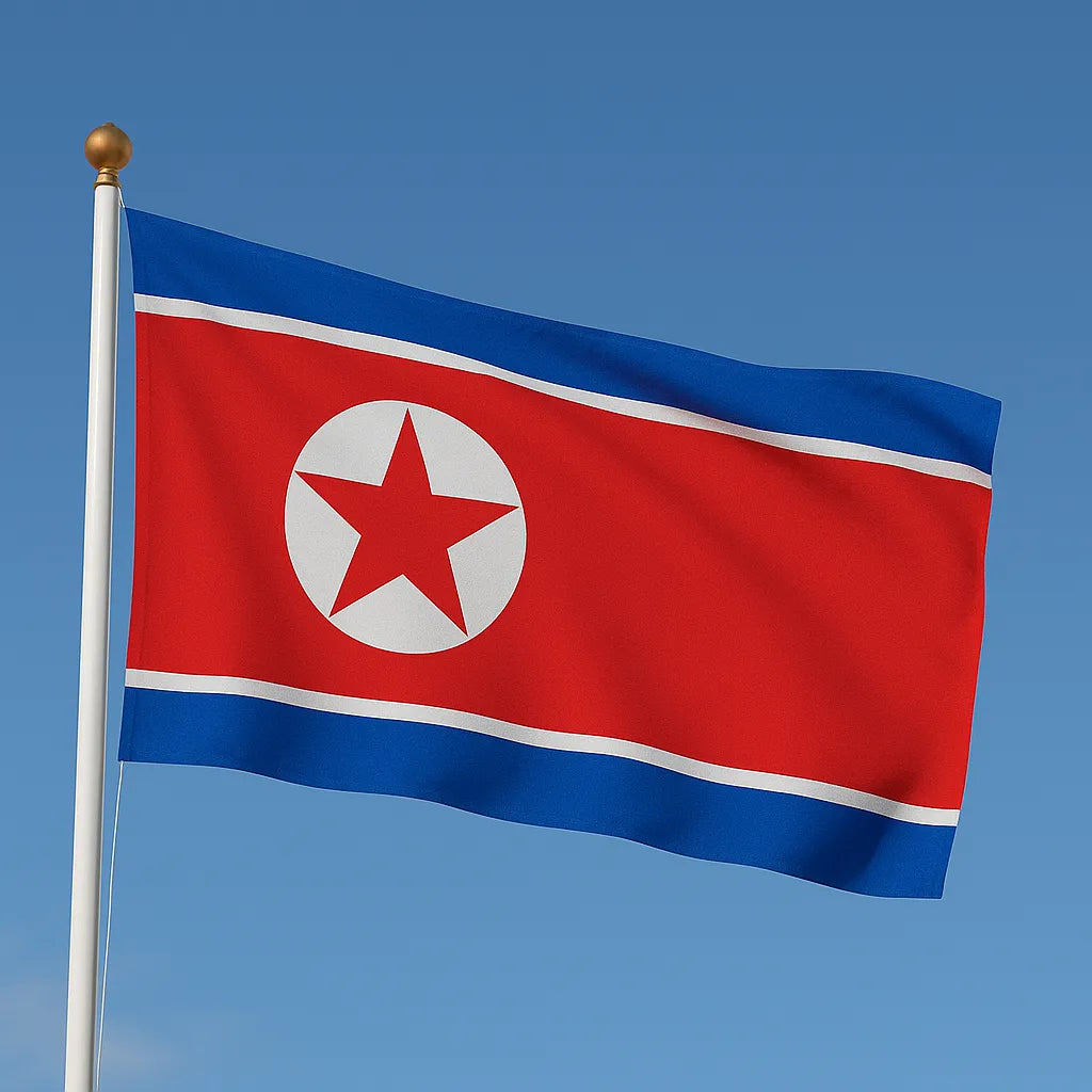 Sewn North Korea Flag – premium woven polyester, professional quality for long-term external display.